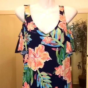 Ivy Road Tropical Floral Print Dress